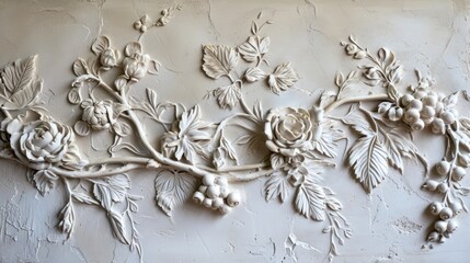 Classic Floral Stucco Wall Decoration