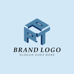 PPT letter logo with polygon shape design