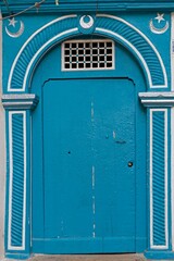 A door to a house in the Casbah district. Algiers the capital of Algeria. Africa.