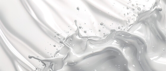 Splash on white liquid feel milk wet and water Liquid Elegance, splash milk, milk splash on white background, background cover banner ultra wide 21:9 - obrazy, fototapety, plakaty