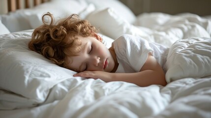 Obraz na płótnie Canvas Child Sleeping Peacefully in Bed