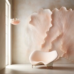 Photograph an epoxy wall with a subtle, organic texture resembling the delicate surface of a seashell.