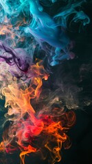 Fototapeta premium Colorful Smokes Group on Black Background