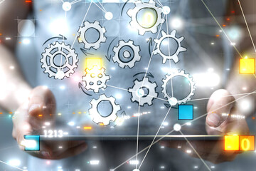 gear Technology background. Big data concept