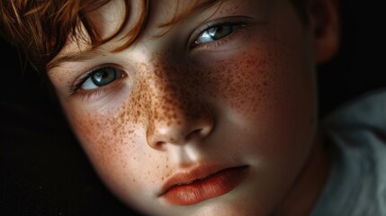 Portrait of Child with Striking Freckles