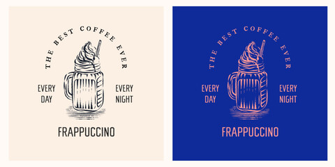 frappuccino - coffee illustration premium logo design
