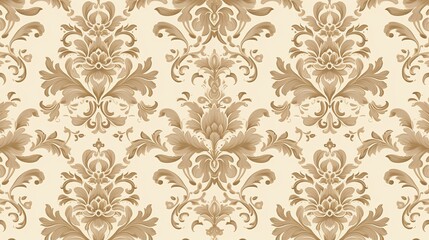 The wallpaper has a seamless damask pattern and a vintage background