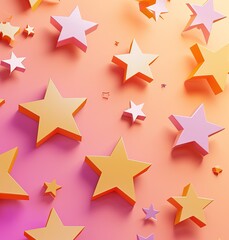 A vibrant array of stars on a gradient background, ideal for celebrations and decorative themes