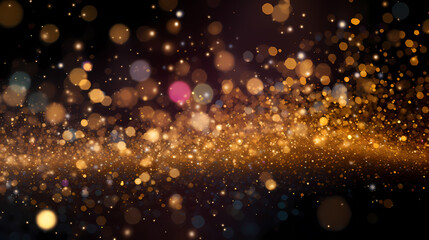 Naklejka premium Festive decorative glitter lights background banner. Colorful abstract background with glitter