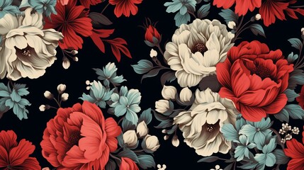Wallpaper that is seamless and features a vintage floral pattern