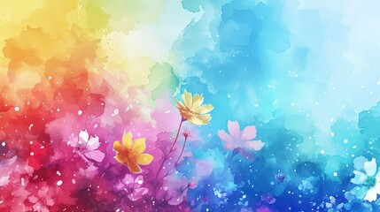 This image presents a dreamy abstract background with watercolor flowers in a soft, pastel color palette, evoking a sense of calm and creativity.