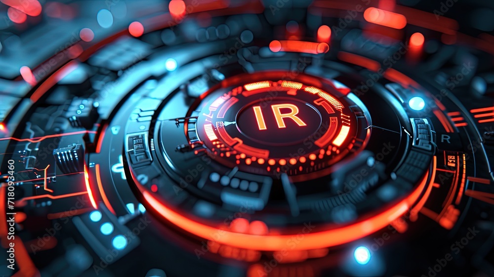 Poster an intricate digital illustration of a high-tech blockchain security interface, symbolizing advanced