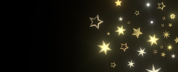 XMAS Stars - stars. Confetti celebration, Falling golden abstract decoration for party, birthday celebrate,