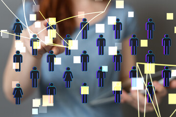 touching global network and data customer connection