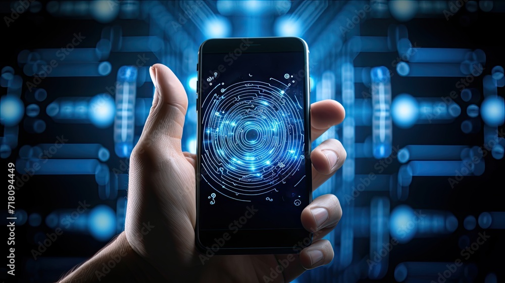 Poster Network security system. Cyber Security Ransomware Email Phishing Encrypted Technology, Digital Information Protected Secured. Generative AI