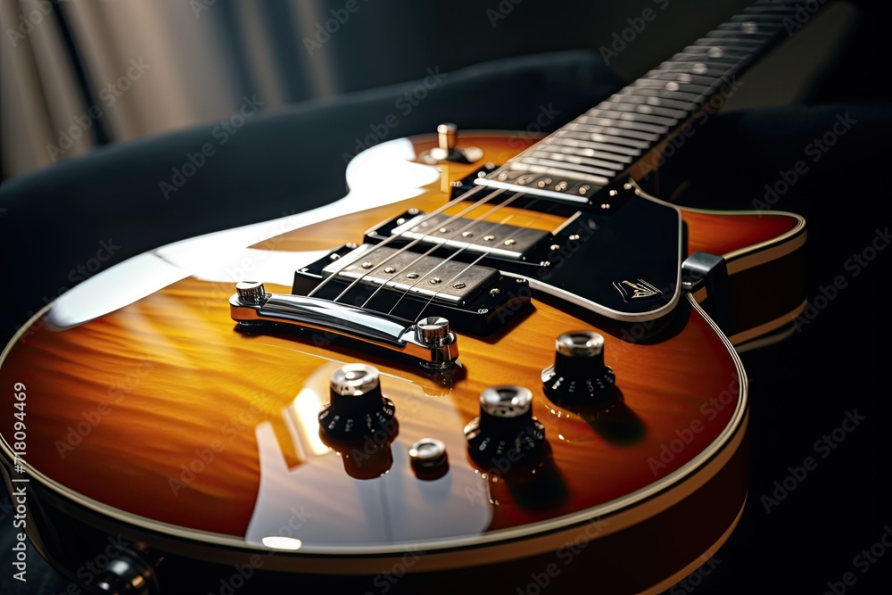 Aufkleber colorful guitar abstraction of musical instruments, modern and abstract multicolor music background 