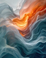 Obraz premium an abstract design with fluid, wavy layers that create a sense of depth and dimension. 