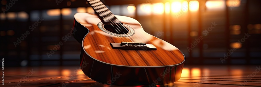 Aufkleber colorful guitar abstraction of musical instruments, modern and abstract multicolor music background 