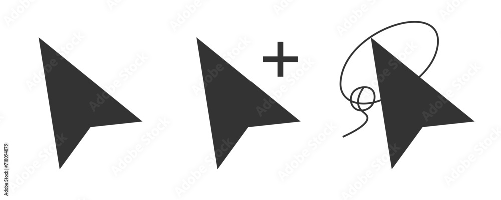 Poster cursor mouse pointer icon vector illustration. pointer cursor icons. web arrows cursors.