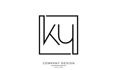 KU, UK, Abstract Letters Logo Monogram