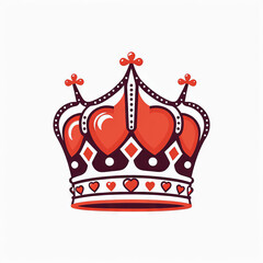 San Valentine crown icon with love - Generated by Generative AI