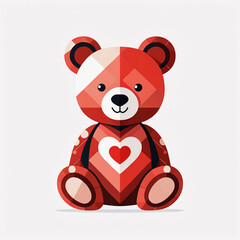 San Valentine lovely teddy bear icon with love - Generated by Generative AI