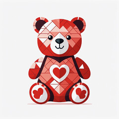 San Valentine teddy bear icon with love - Generated by Generative AI