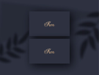 Km logo design vector image