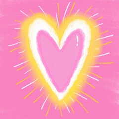 Corazón rosado brillando