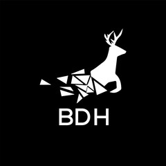 BDH Letter logo design template vector. BDH Business abstract connection vector logo. BDH icon circle logotype.
