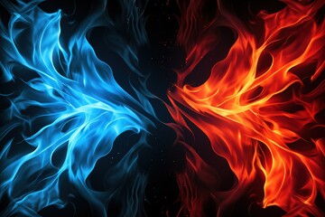 A blue and red flame that blends together