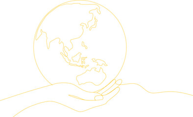 World map outline, eart day concept, vector illustration