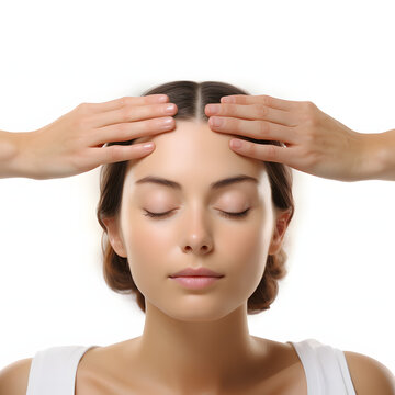 Scalp massage isolated on white background, detailed, png

