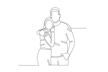 A couple taking a photo while looking at their boyfriend