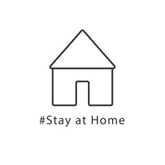 stay at home vector outline style