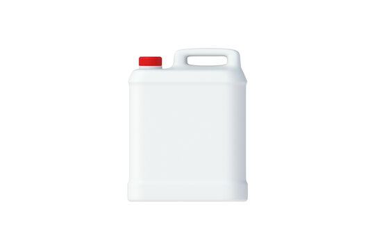 Plastic canister isolated on white background. Top view. 3d render