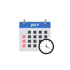 Calendar July icon isolated on transparent background