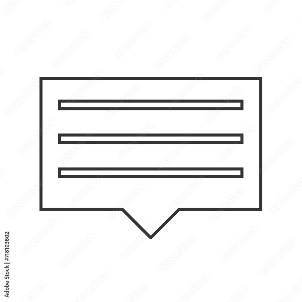 Poster chat icon. simple speech bubble vector isolate on white background.
