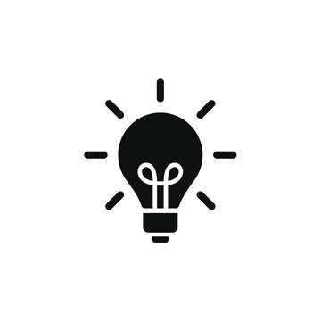 Light bulb icon isolated on transparent background