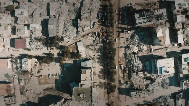 Aerial view of Hatay and Gaziantep earthquake 4k. Turkey Earthquake 2023