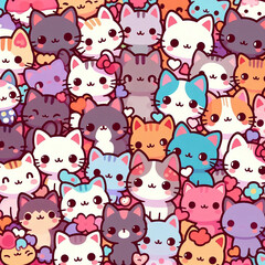 A group of cartoon cats