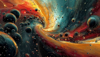 Foto op Plexiglas Vibrant Cosmic Painting with Galactic Swirls © SpiralStone