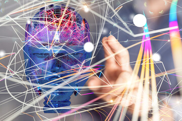 medical on hospital background, medical technology network concept