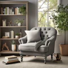 A cozy comfortable sofa in a living room, Generative ai.