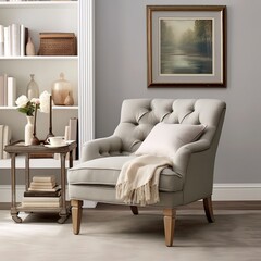 A cozy comfortable sofa in a living room, Generative ai.