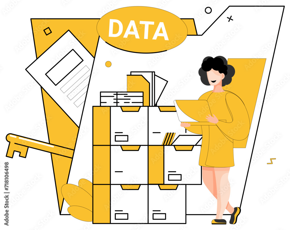 Poster data management vector illustration. monitoring pulse data is heartbeat ever-evolving analytical lan