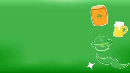 Animated St. Patrick's background with copy space area
suitable for celebrations, presentations, celebrations, commemorations and others
