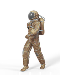 astronaut is walking and passing by