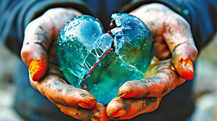 Red Heart Held by Caring Hands, Symbolizing Love, Health, and Support in a Conceptual Image