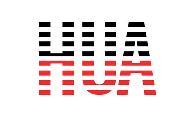 HUA three initial letter iconic line negative space minimal logo design vector template. monogram, abstract, wordmark, business, typography, minimalist, brand, company, flat, modern, unique, simple